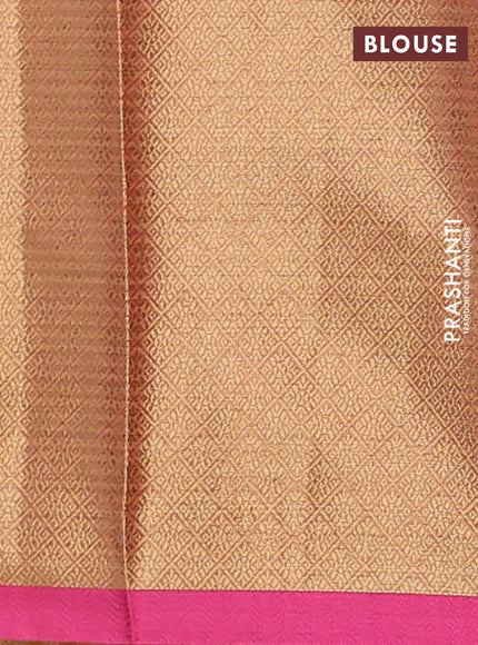 Banarasi semi dupion silk saree mustard yellow and pink with zari woven paisley buttas and thread woven border