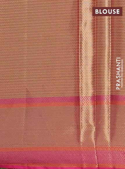 Banarasi semi dupion silk saree teal bluish green and pink with zari woven floral buttas and zari woven floral paithani style border