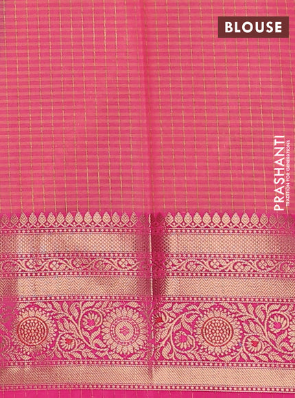 Banarasi semi dupion silk saree dual shade of greenish purple and pink with zari woven buttas and zari woven border