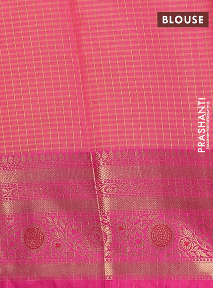 Banarasi semi dupion silk saree mustard yellow and pink with zari woven buttas and zari woven border