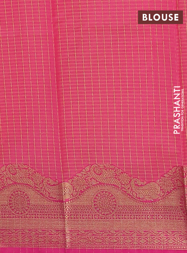 Banarasi semi dupion silk saree sunset orange and pink with zari woven paisley buttas and zari woven border