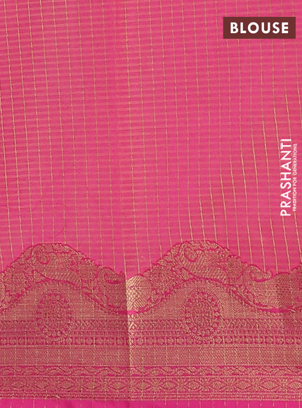 Banarasi semi dupion silk saree teal bluish green and pink with zari woven paisley buttas and zari woven border