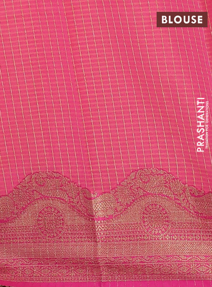Banarasi semi dupion silk saree dual shade of pinkish yellow and pink with zari woven paisley buttas and zari woven border