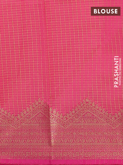 Banarasi semi dupion silk saree sunset orange and pink with zari woven buttas and zari woven border