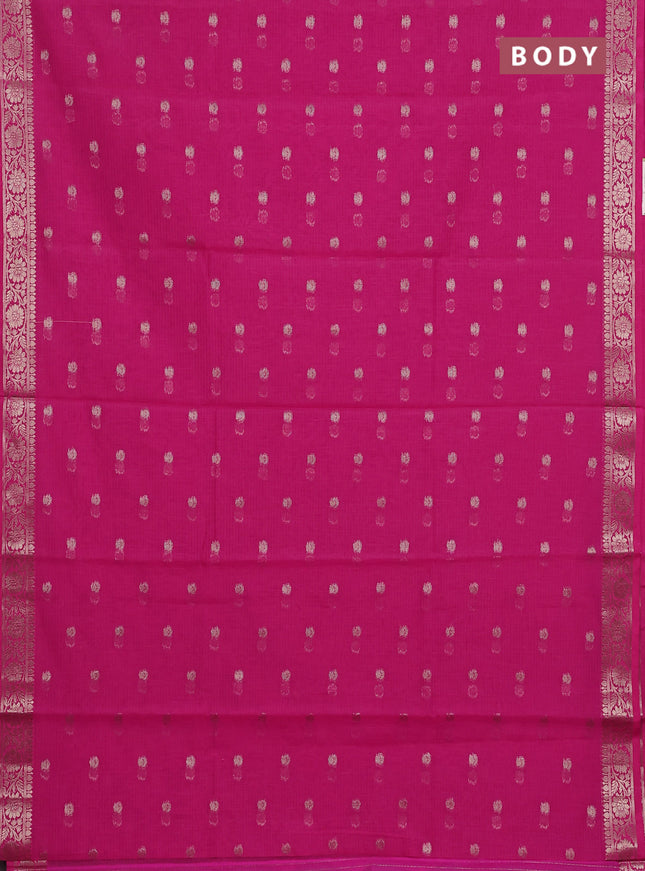 Banarasi semi dupion silk saree pink with zari woven buttas and zari woven border