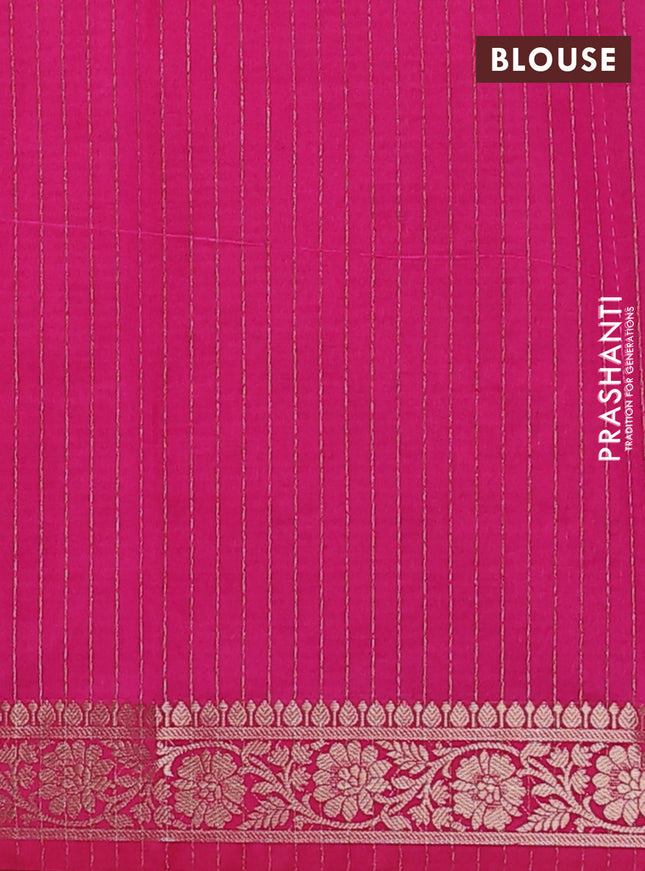 Banarasi semi dupion silk saree pink with zari woven buttas and zari woven border