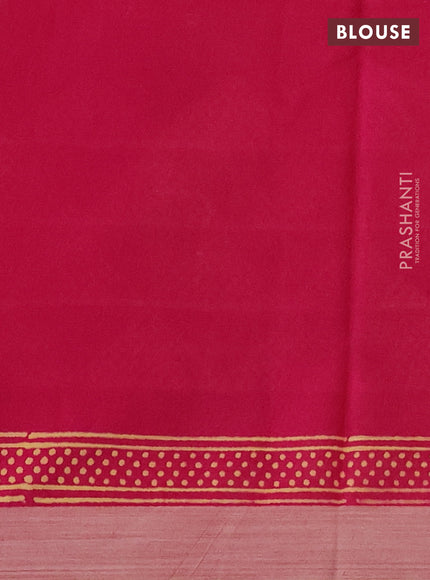 Kota silk cotton saree orange shade and pink with butta block prints and long block printed border