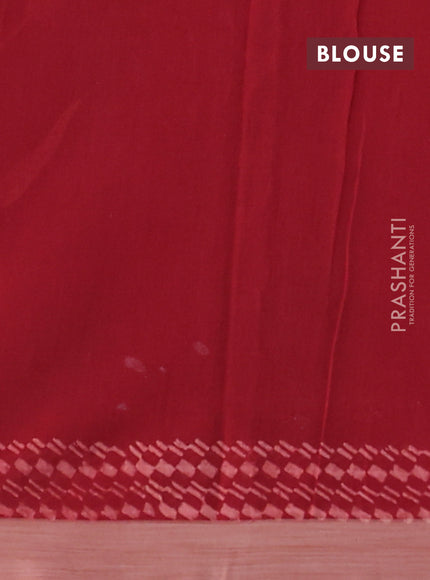 Kota silk cotton saree brown and maroon with allover block prints and simple border