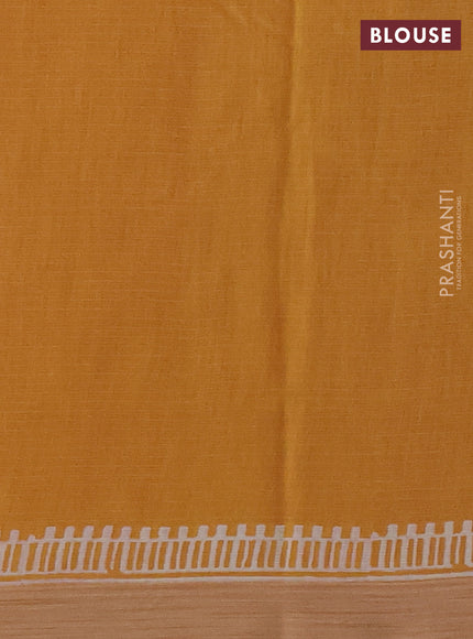 Kota silk cotton saree light pink and yellow with geometric butta block prints and simple border