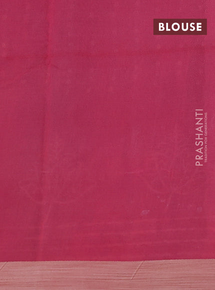 Kota silk cotton saree light blue and pink shade with allover block prints and simple border