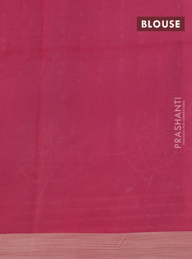 Kota silk cotton saree light blue and pink shade with allover block prints and simple border