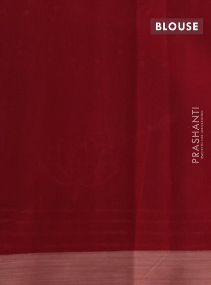 Kota silk cotton saree brown and maroon with allover block prints and simple border