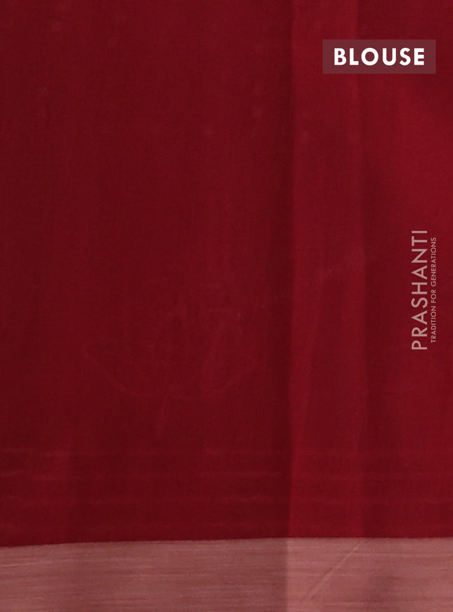 Kota silk cotton saree brown and maroon with allover block prints and simple border