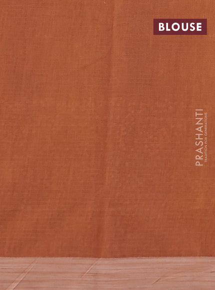 Kota silk cotton saree pueple and brown with butta block prints and bandhani printed border