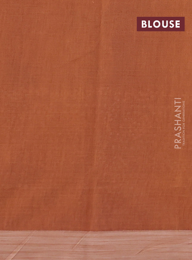 Kota silk cotton saree pueple and brown with butta block prints and bandhani printed border