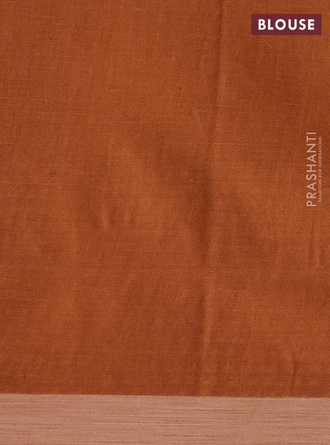 Kota silk cotton saree wine shade and rust shade with butta block prints and printed border