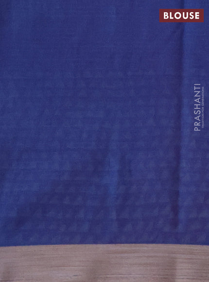 Kota silk cotton saree dark pink and blue with butta block prints and printed border