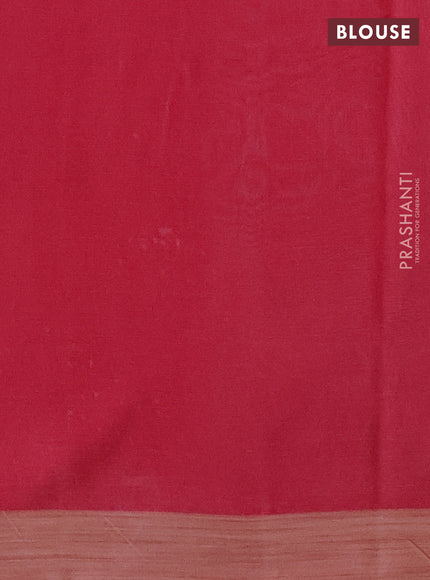 Kota silk cotton saree blue and pink with butta block prints and printed border