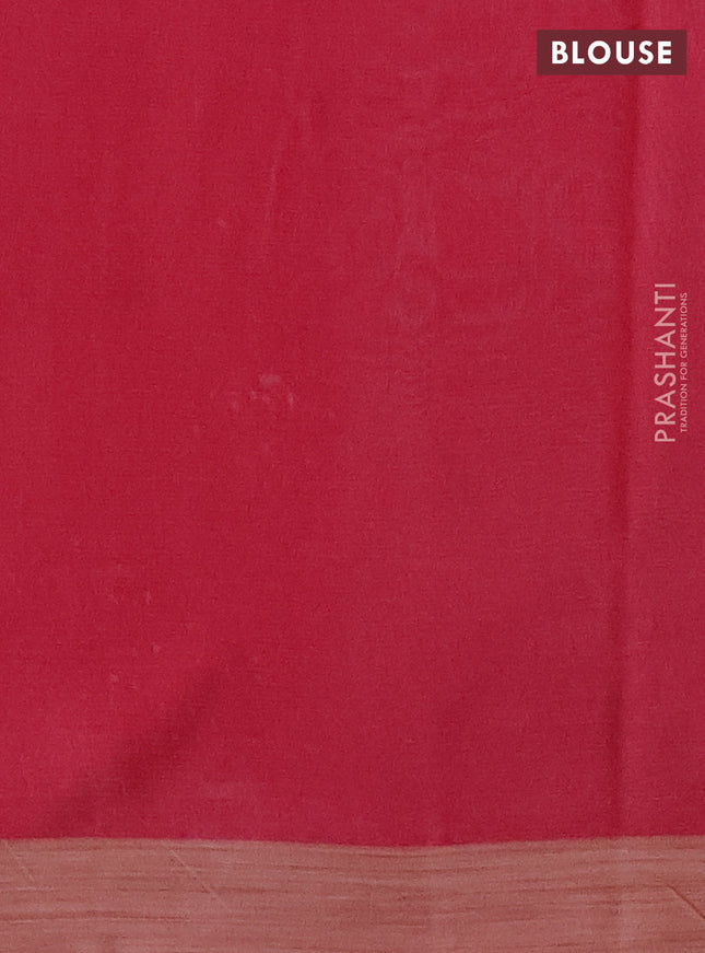 Kota silk cotton saree blue and pink with butta block prints and printed border