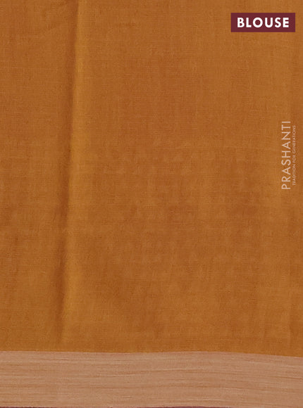 Kota silk cotton saree pink and mustard yellow with butta block prints and printed border