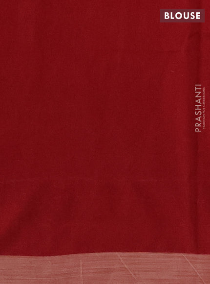 Kota silk cotton saree brown and maroon with allover block prints and simple border