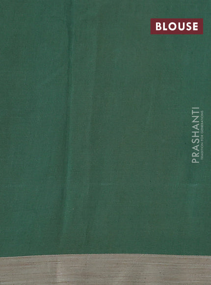 Kota silk cotton saree mustard yellow and green with butta block prints and block printed border