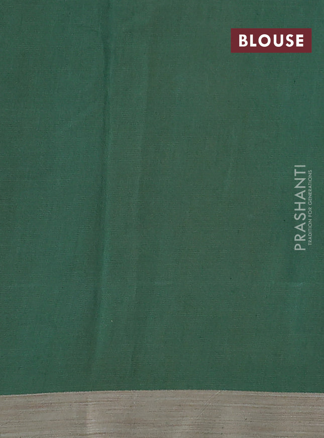 Kota silk cotton saree mustard yellow and green with butta block prints and block printed border