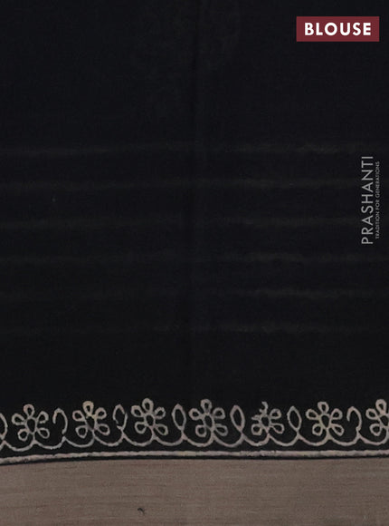 Kota silk cotton saree grey and black with butta block prints and printed border