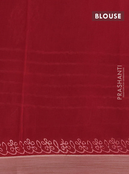 Kota silk cotton saree brown and maroon with butta block prints and printed border