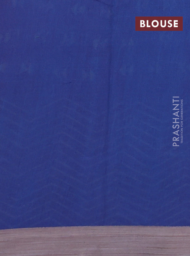 Kota silk cotton saree pink and blue with butta block prints and block printed border