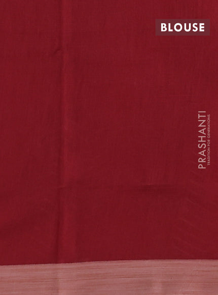 Kota silk cotton saree black and maroon with butta block prints and block printed border