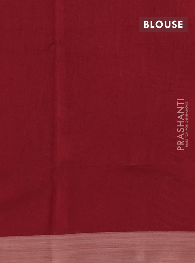 Kota silk cotton saree black and maroon with butta block prints and block printed border