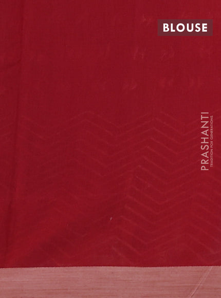 Kota silk cotton saree coffee brown and maroon with butta block prints and block printed border