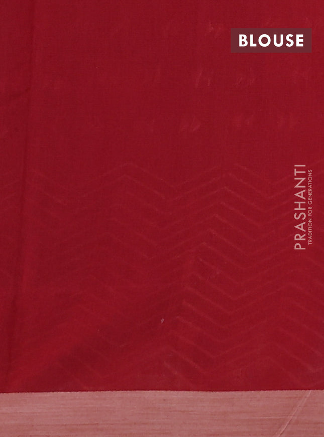 Kota silk cotton saree coffee brown and maroon with butta block prints and block printed border