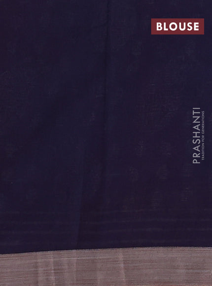 Kota silk cotton saree maroon and navy blue with allover block prints and simple border