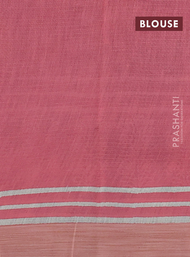 Kota silk cotton saree navy blue and peach shade with allover block prints and simple border