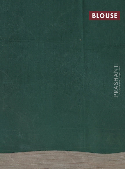 Kota silk cotton saree maroon and green with allover block prints and simple border