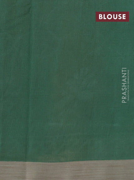 Kota silk cotton saree mustard yellow and green with allover block prints and simple border