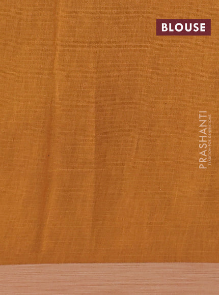 Kota silk cotton saree wine shade and dark mustard with allover block prints and simple border