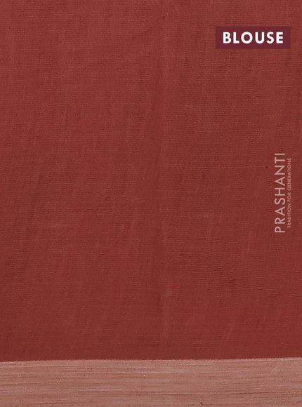 Kota silk cotton saree wine shade and rust shade with allover block prints and simple border