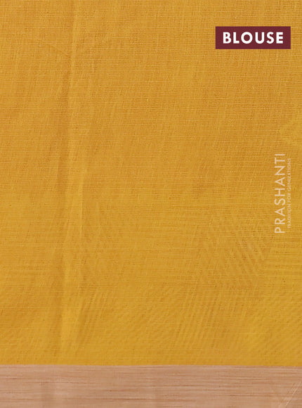 Kota silk cotton saree pink and yellow with butta block prints and printed border