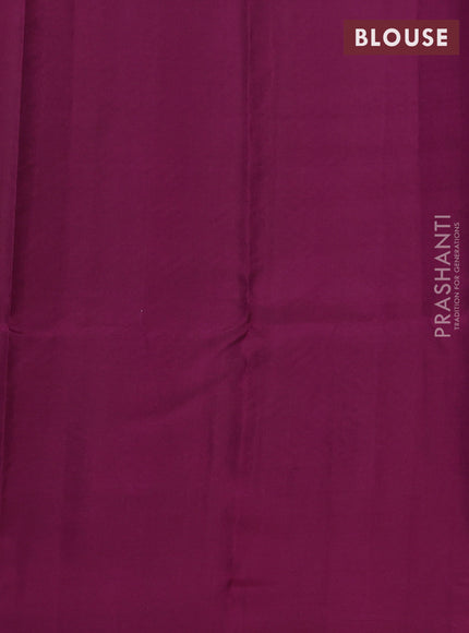 Pure soft silk saree light green and dark magenta pink with zari woven buttas and simple border