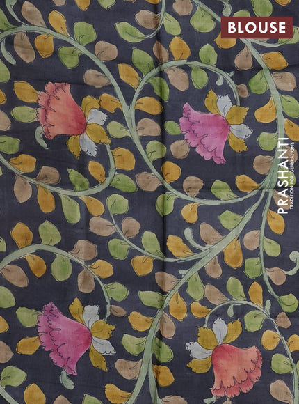 Pure Tussar Silk Saree beige with allover zari checked pattern and zari woven border