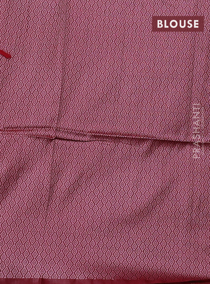 Semi tussar saree maroon with thread woven buttas & purse