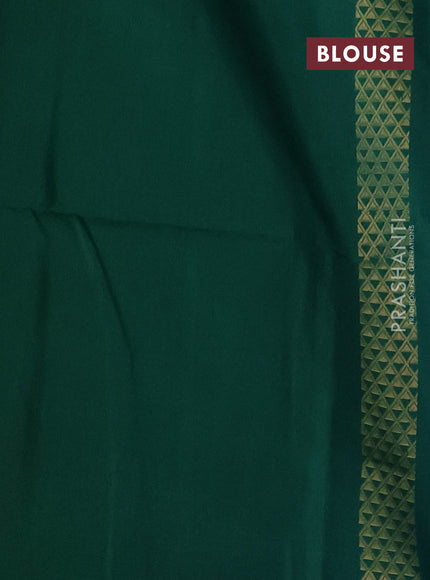 Kanchipuram silk saree cs blue and green with zari woven buttas & jute finish in borderless style