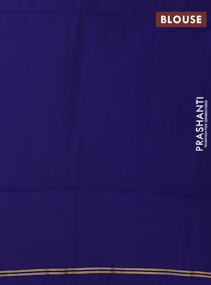 Kanchipuram silk saree maroon and blue with allover zari weaves and zari woven simple border