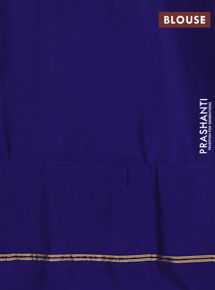 Kanchipuram silk saree purple and blue with allover zari weaves and zari woven simple border