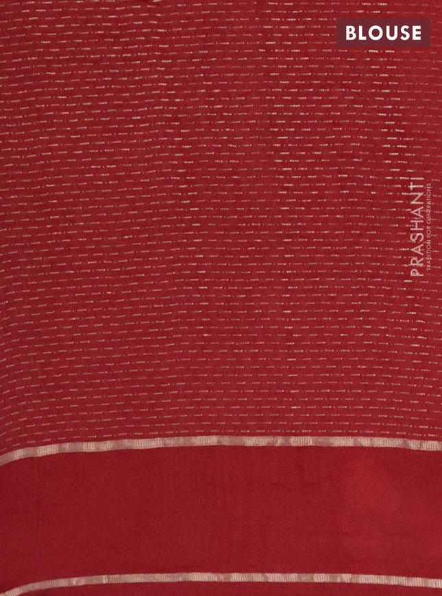 Semi chanderi saree maroon with allover zari weaves and floral embroidery border