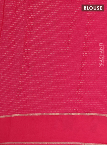 Semi chanderi saree pink with allover zari weaves and floral embroidery border