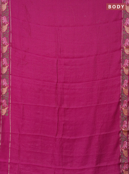 Semi chanderi saree pink with allover zari weaves and floral embroidery border